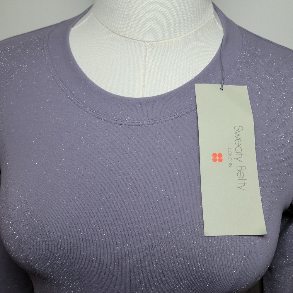 Sweaty Betty Purple Spark Seamless Long Sleeve Workout Top Size 6 - Picture 5 of 11
